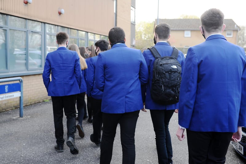 First day back for pupils at Larbert High School (Pic: Michael Gillen)