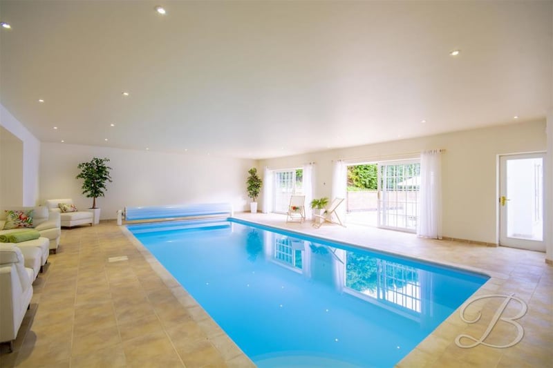 If the wow factor has not already kicked in, this is where it surely must. Marvel at the indoor swimming pool, with tiled flooring, two sets of patio doors, enclosed shower, vanity unit, heated towel-rail, low-flush WC and access to a boiler room.