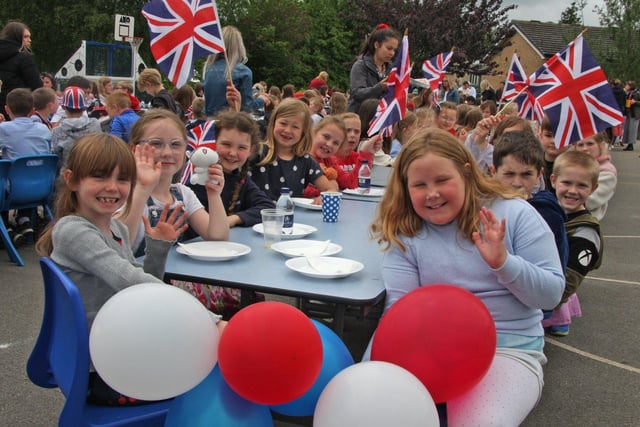 Smiles all round at Brockwell Junior jubilee celebrations.