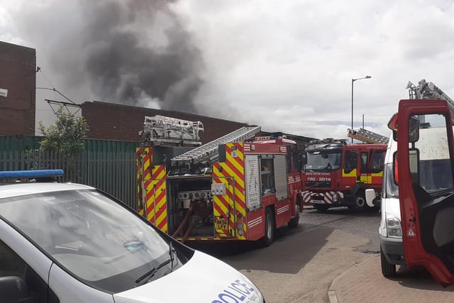 The fire service has warned families living nearby to keep doors and windows shut.