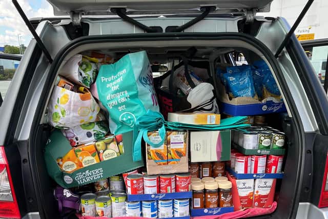 The food and other items were donated to Chesterfield Foodbank on Tuesday