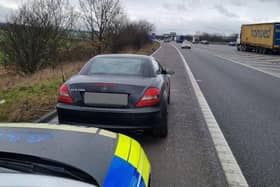 Police stopped a car after the driver cut the police vehicle up on the roundabout. The driver was reported for driving on the motorway with no ‘L’ plates, and unsupervised.