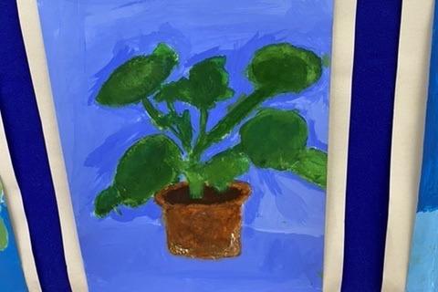 ‘Green Plant in Pot’ painted by Emily Brown from Brookfield community School.