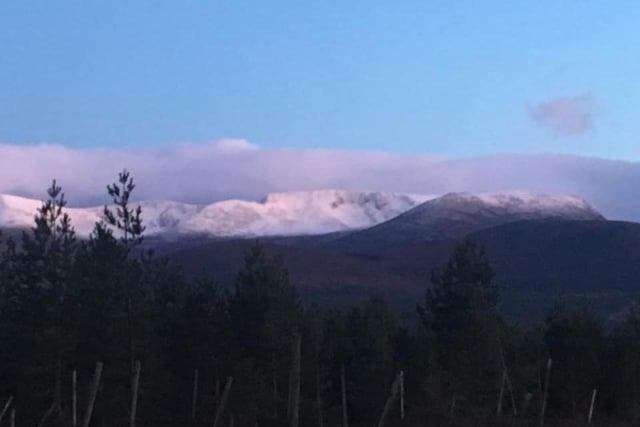 Kim Blackwell captured this view of snow-capped mountains near Aviemore.