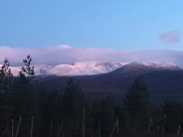 Kim Blackwell captured this view of snow-capped mountains near Aviemore.