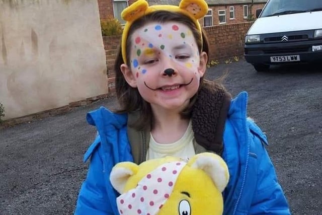 Fab Pudsey face paint in this photo from Kayleigh Cooper.