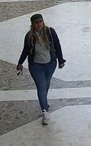 Officers would like to speak to the woman pictured in connection with a recent theft in Chesterfield town centre