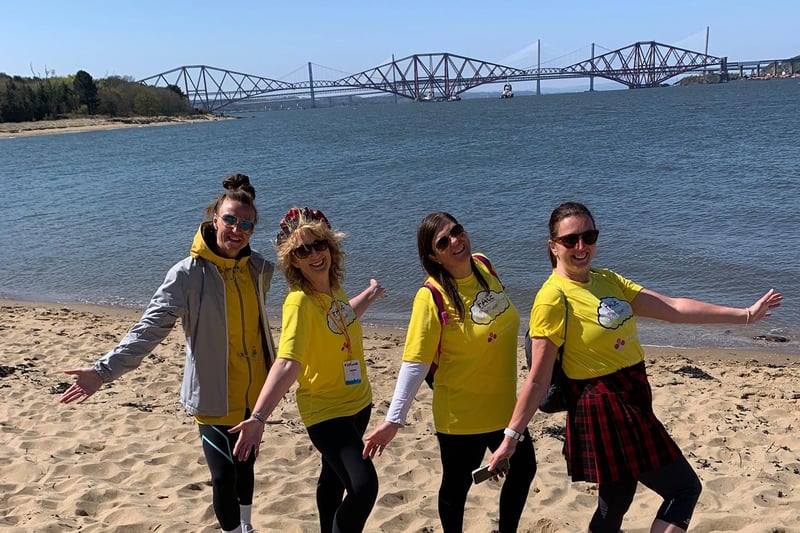 Liz Cann took this picture of her friends taking part in the Kiltwalk raising funds for charity Fighting Against Cancer Edinburgh (FACE).