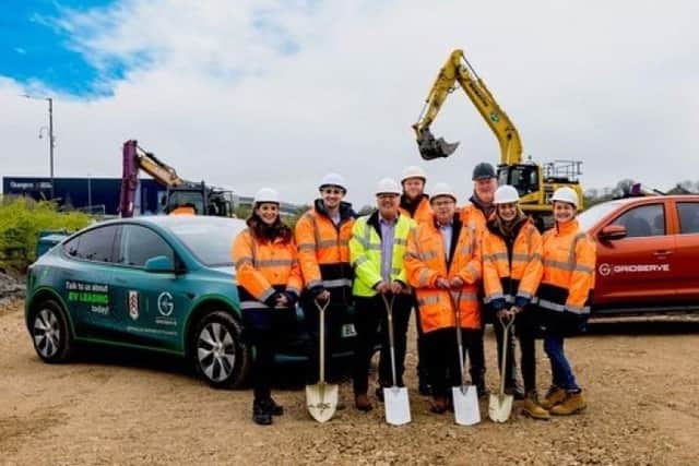 Construction has started on an electric vehicle charging forecourt at Markham Vale