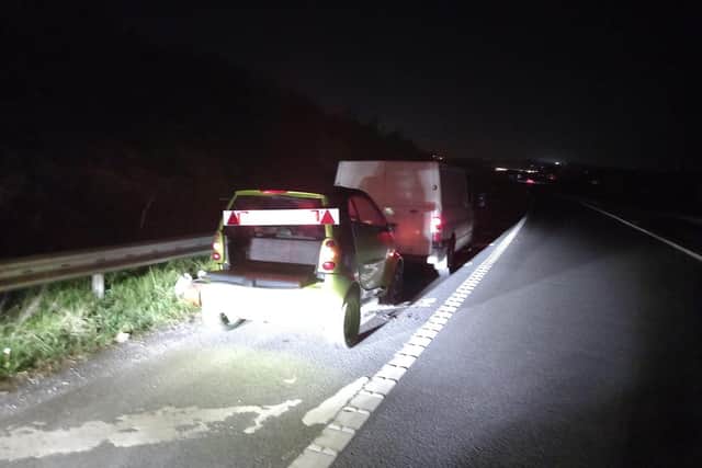 Officers from Derbyshire Roads Policing Unit seized a transit van on the M1 today (April 25) after the driver was found to have no car insurance or driving licence.
