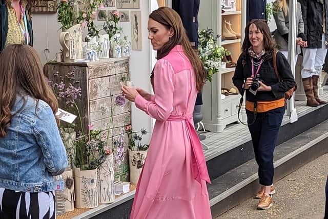 The Princess of Wales at the flower show.