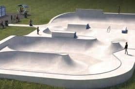 How the proposed skatepark for Hornscroft Park, Bolsover, would look.