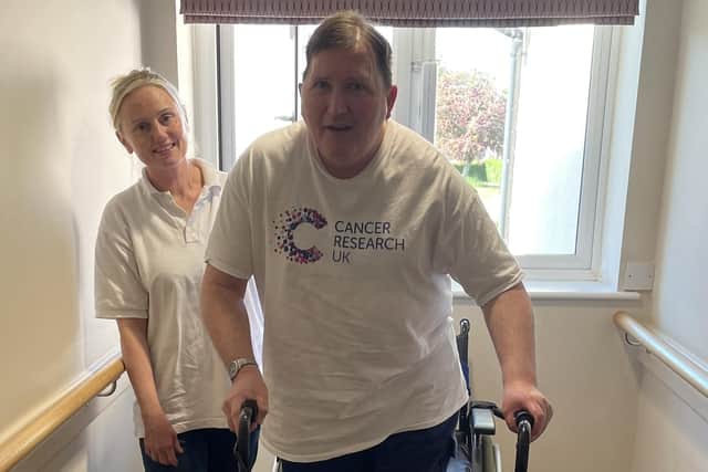 Sean Mcbride, aged 60, completed a marathon challenge, raising almost £1,500 for Cancer research UK.