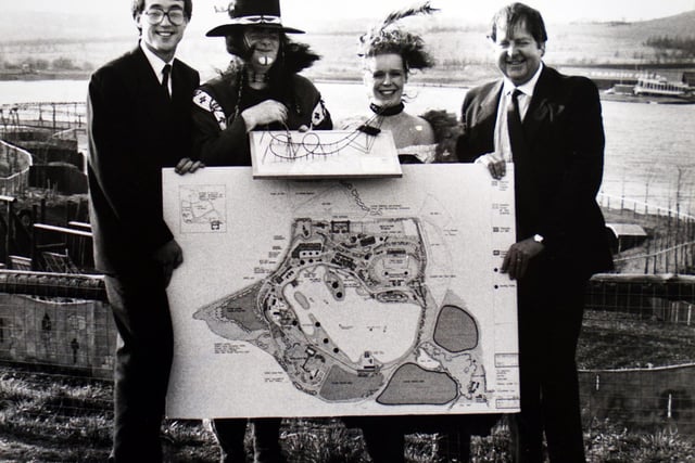 Showing the new ride planned at the American Adventure theme park, back in 1989.