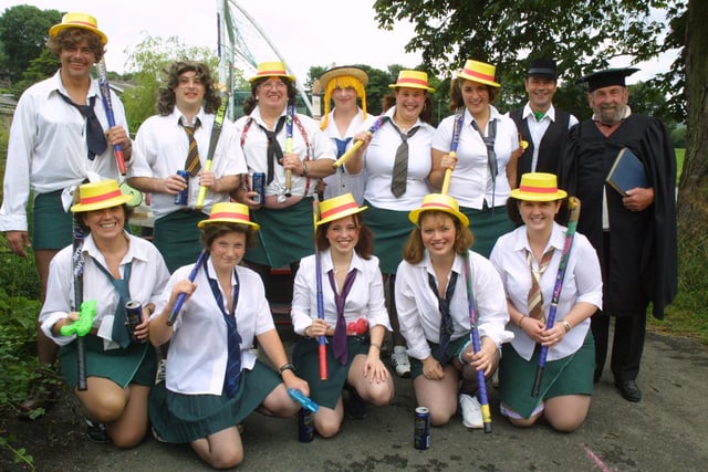 St Trinians was the theme for this fancy-dress carnival float crew