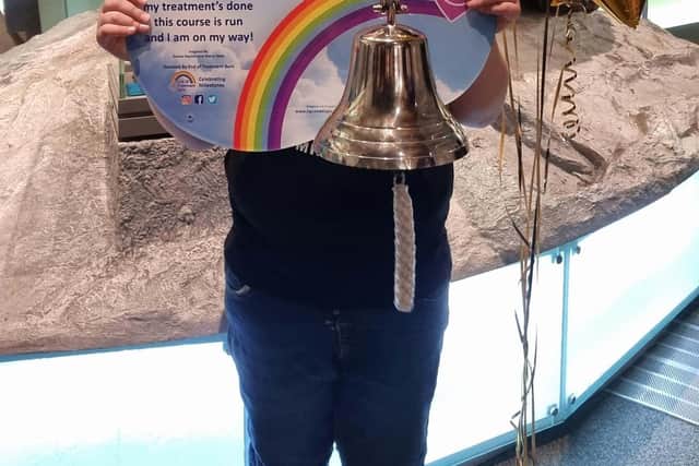 Oliver Hinchcliffe ringing the bell