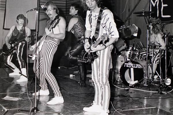 Musicians at a Heanor live aid concert November in 1985.