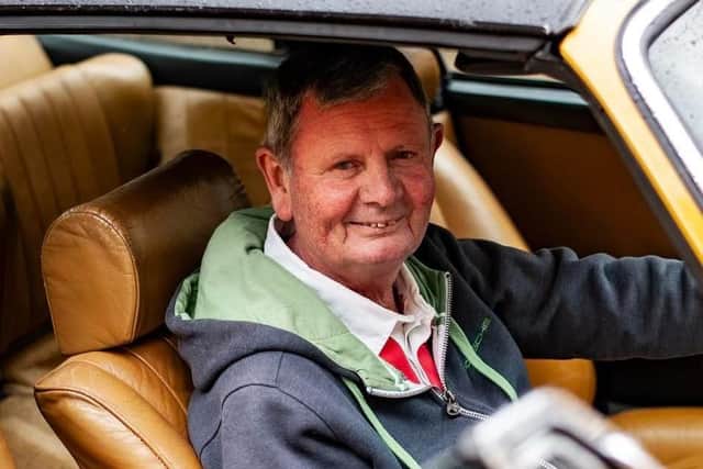 Chesterfield jeweller Stuart Bradley in his beloved golden Porsche. Pictures kindly submitted by family.