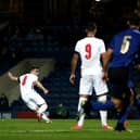 Lewis Bate, of Leeds United, equalised for England against Italy at the Technique Stadium. (Photo by George Wood/Getty Images).