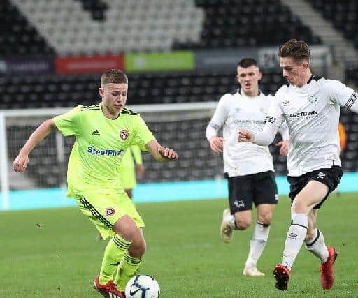 Zak Brunt in action for Sheffield United U18's