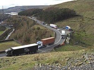 The A628 Woodhead Pass between Sheffield and Manchester