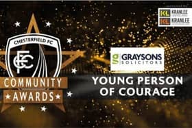 Chesterfield FC’s annual ‘young person of courage’ award is set to be presented at the Community Awards ceremony at the Technique Stadium on May 20th.