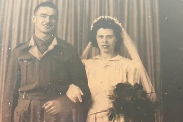 Doug Daniel with Ada Daniel on their wedding day.