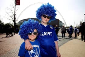 Young Chesterfield fans make their way to the stadium prior to the Johnstone's Paint Trophy Final between Chesterfield and Peterborough United.