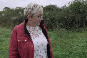 Alison Ward at Blue Lodge Farm in Duckmanton, where Gracie was stabbed to death. Photo: Clover Films