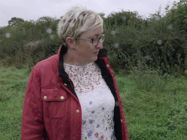 Alison Ward at Blue Lodge Farm in Duckmanton, where Gracie was stabbed to death. Photo: Clover Films