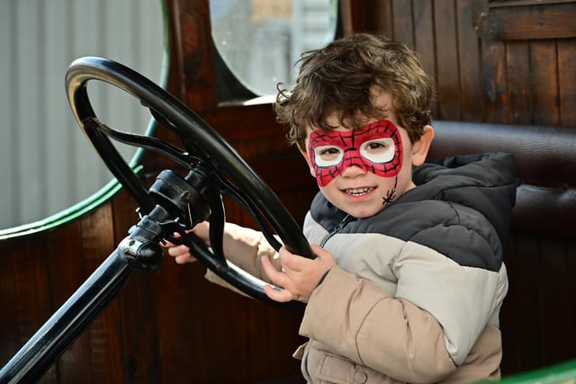 Action hero Spider-Man can even drive a tractor!