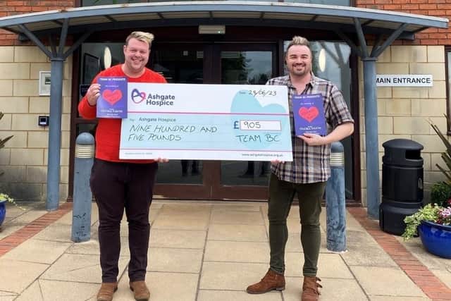 Karl and Steven donated £905 to Ashgate Hospice from the sale of their wedding programmes.