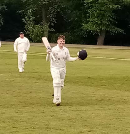 Luke Westwell walks off the ground at the end of his match-winning innings