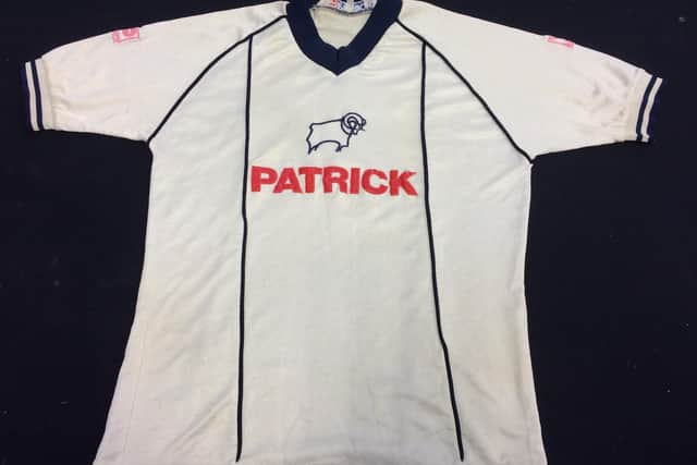 Rams legend Kevin Hector's shirt for his last game for Derby County in 1982 sold for £800.