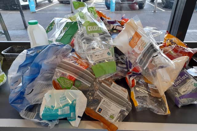 Jackie left all this plastic packaging with Aldi to deal with.