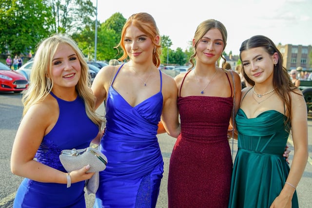 Paige Benison, Melissa Humphreys, Millie Pinkney and Poppy Walker and the St Mary's Catholic High School prom