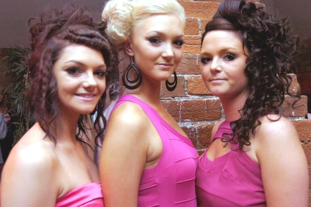 Megan, Lauren and Jessica Edwards pictured at a Charity hair show in memory of Michael Charlesworth at the Crystal Bar in 2009