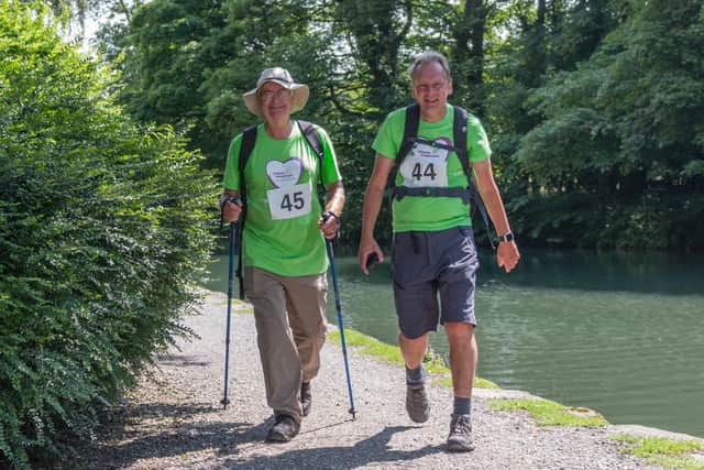 Chris Tilley (left) during the High Peak Trail for Ashgate Hospicecare.