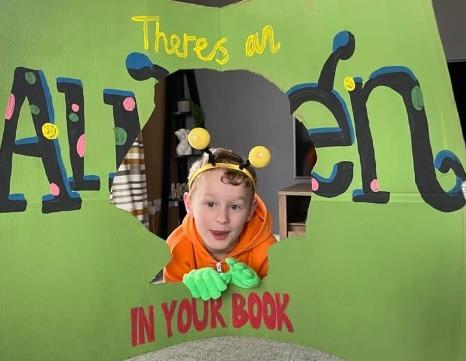 Becca Booth writes: "Elliott as 'There's an Alien in Your Book."