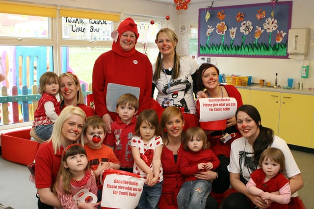 Red Nose Day fun at Sunshine nursery in Chesterfield in 2011.