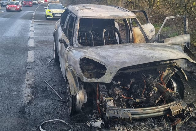 The car was destroyed in the fire