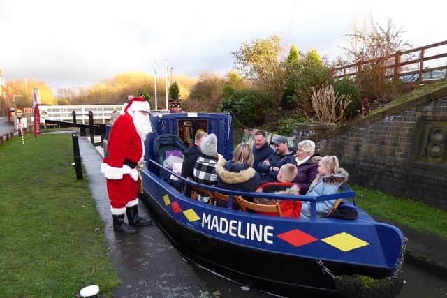Santa Special cruises along Chesterfield Canal will leave Hollingwood Hub and Tapton Lock (photo: Chesterfield Canal Trust)