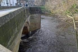 The river Derwent following heavy rain in January 2021.