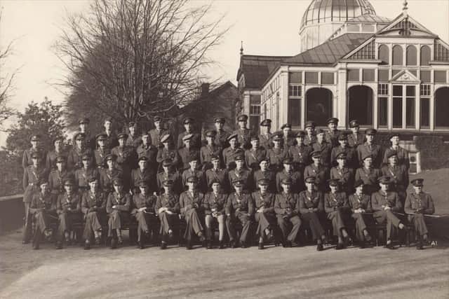 Participants in a Military Intelligence course outside the Winter Garden at Smedley's, Photo: Alan Belton