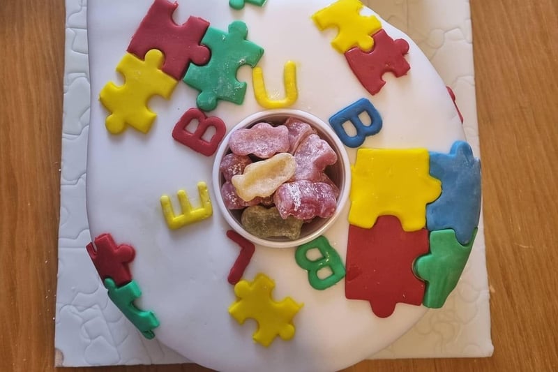 Nichola Smith made this cake for the bubble autism support group.