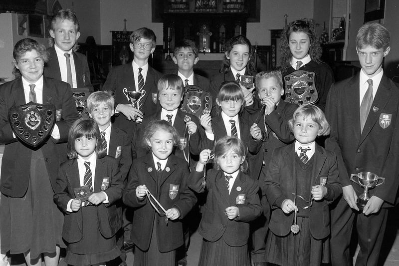 Presentation time in 1990 at Sutton's Lammas School - can you spot any familiar faces?