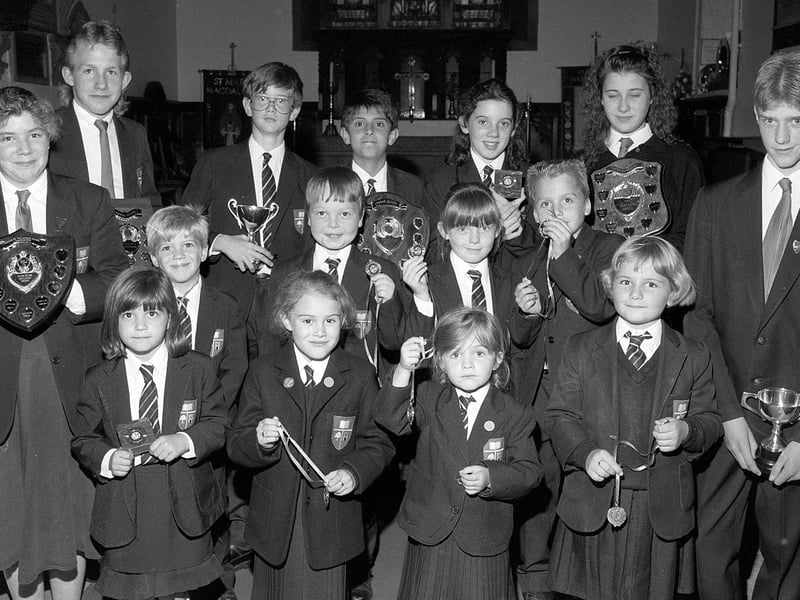 Presentation time in 1990 at Sutton's Lammas School - can you spot any familiar faces?