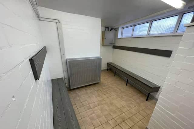 The new swimming pool changing rooms at Highfield Hall Primary School