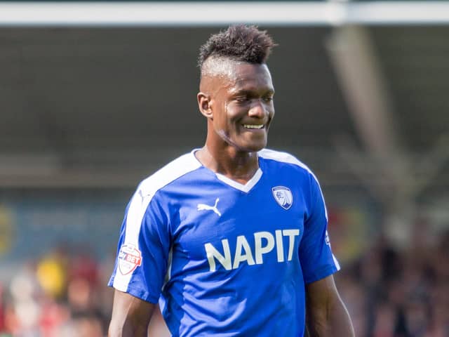 Armand Gnanduillet in action for Chesterfield.