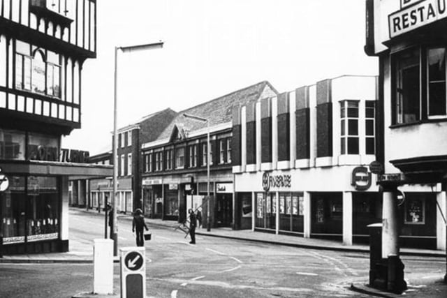 This iage from 1974 shows the John Turner store at the bottom of Packers Row and the Fine Fare store, now occupied by Wilkos.